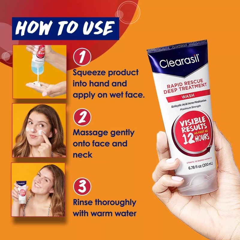 Clearasil 200 Ml Rescate Rapido Crema Limpiadora Americano