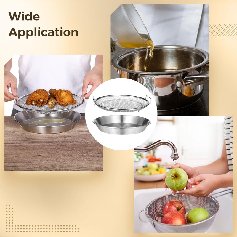 Stainless Steel Drip Pan with Filter Set, Kitchen Colander with