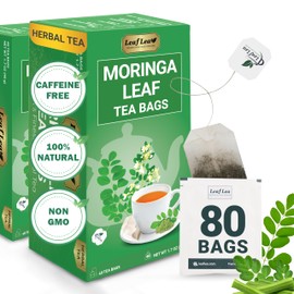 LeafLea 80 Premium Moringa Tea Bags, Moringa Herbal Tea, Made from Premium Moringa Leaves for Digestive Support & Overall WellnessNon - GMO, Caffeine-Free