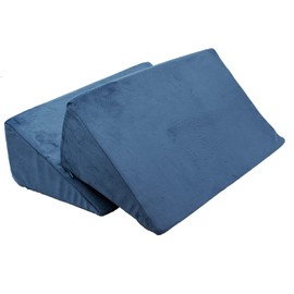 LZSHOME Nursing Care Cushion, Position Conversion Cushion, Triangular Cushion, Mat, Nursing Supplies, Side Support, Body Pressure Dispersion, Velvet Fabric, Washable, Set of 2, Width 19.7 inches (50 cm) (Navy)