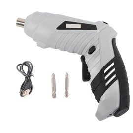 Electric Screwdriver Rechargeable Cordless with 2pcs Bit Tool Set Kit for Drilling Repair White 3.6V