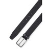 BOSS Men's Lettering Logo Loop Smooth Leather Belt, Black