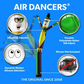 LookOurWay Air Dancers Inflatable Tube Man Attachment - 20 Feet Tall Wacky Waving Inflatable Dancing Tube Guy for Business Promotion - Blower Not Included - Mardi Gras Jester