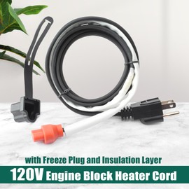 YUXIVCNE 120V Engine Block Heater Cord 6FT 5-15 Plug with Freeze Plug and Insulation Layer Replacement for Chevy for Duramax 6.6 L Diesel Engine 2001-2018