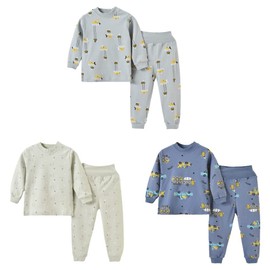 Kawaii Baby Soft Combed Cotton Children Clothes Set, Long Sleeve Toddlers Kids Bodysuits - Pack of 3 Sets (US#130, Age 5-6 Years)