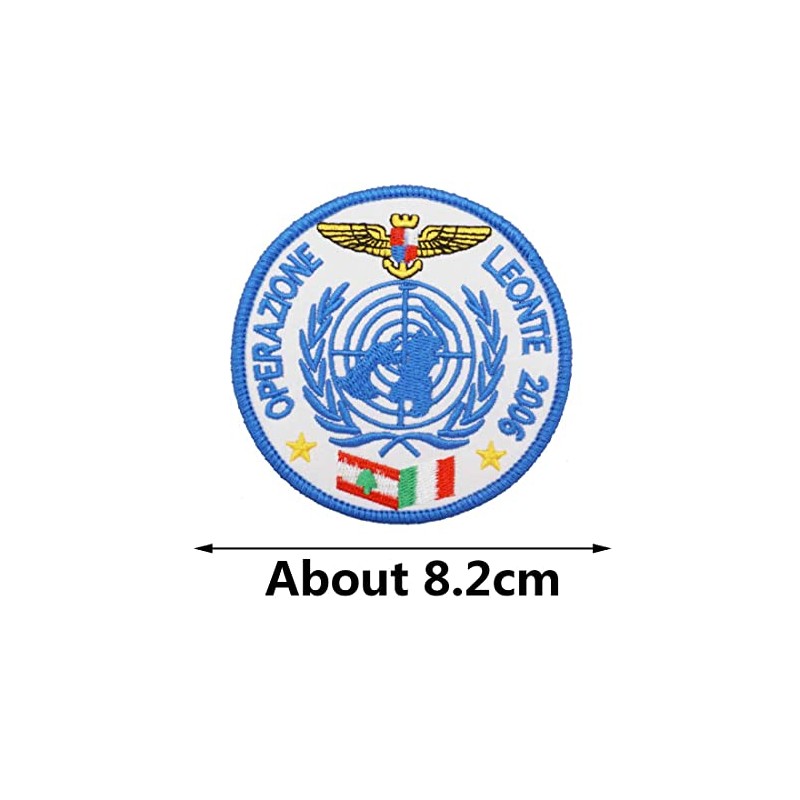 2 Stück Operation LEONTE Italien Militär bestickt Patch Abzeichen mit