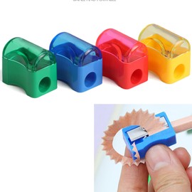 Minarena Pencil Sharpener, Manual Pencil Sharpener, Mini Pencil Sharpener, Portable, Set of 4 Colors, Mini Pencil Sharpener, Stationery, Pencil Sharpener, Portable, Smallest Size Pencil Sharpener in Your Pencil Pocket