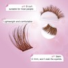 EMEDA Light Brown Individual Cluster Lashes D Curl Mix 8mm