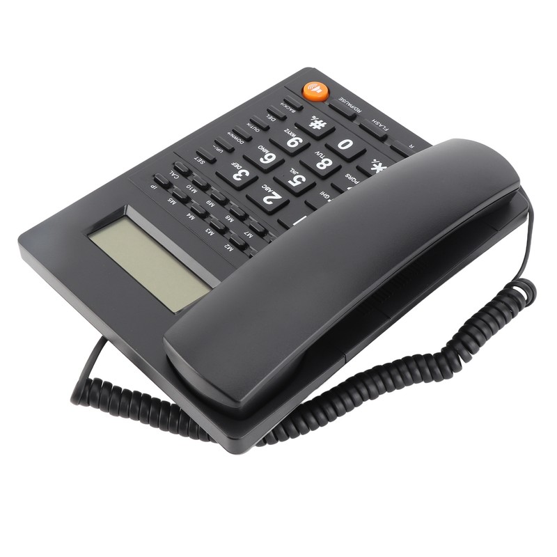 Desktop Telephone 5 Level Brightness Adjustable Corded Telephone Support for