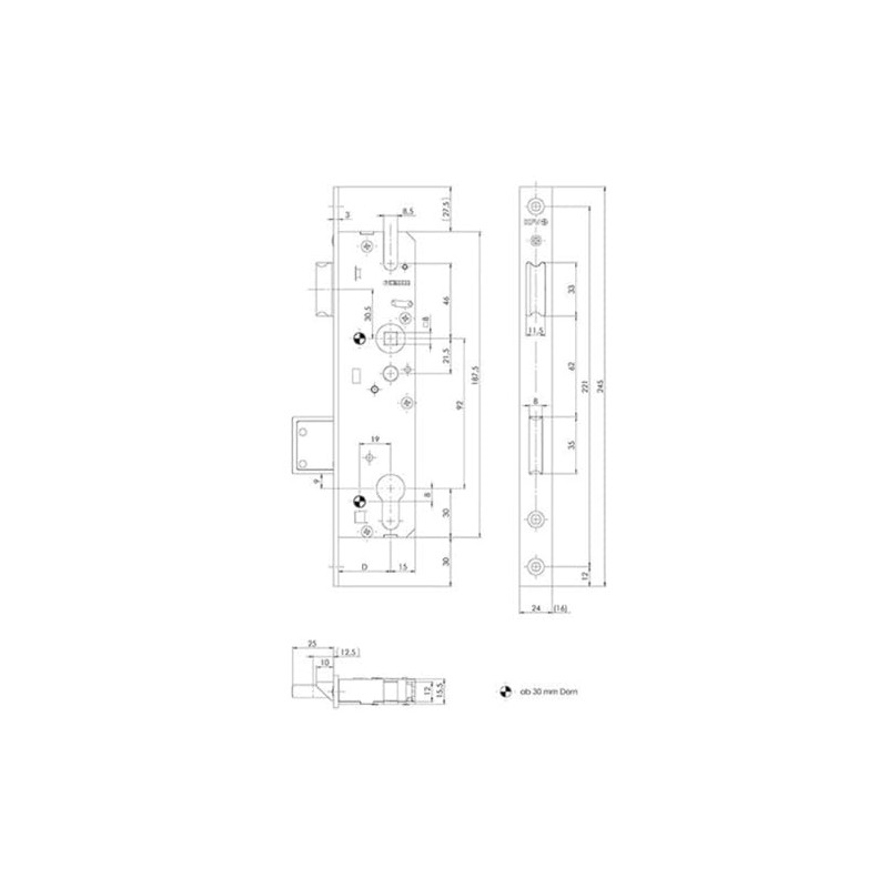 Format 4015501100230 – rohrrahmenschloss NR. 59 PZ W 35 mm