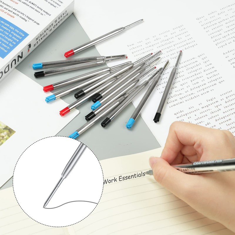 OFFCUP Gel Pen Refill, 20pcs Replaceable Metal Ballpoint Pen Refills,