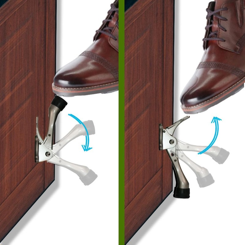 One Touch Kickdown Door Stopper, Door Holder, Heavy Duty Door