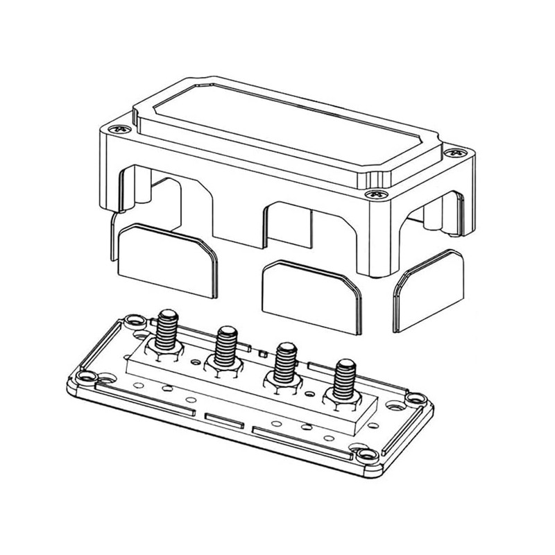 4 M8 Studs Power Distribution Block Bus Bar 12V, Ampper