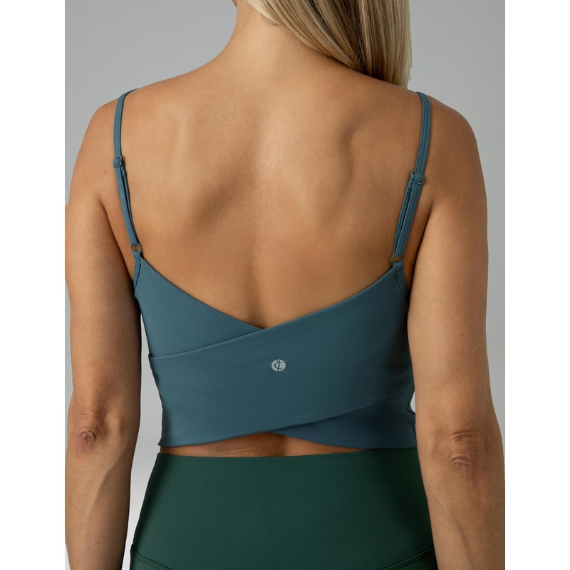 Colorfulkoala Women's Dreamlux Crop Tank Tops with Built in Bra