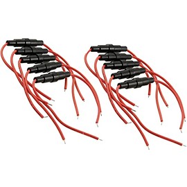 Audiophile Inline Fuse Holder for 5x20mm Screw Type AWG22 with Wire Set of 10