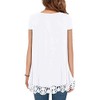 RAGEMALL Women's Tops Short Sleeve Lace Trim O-Neck A-Line Tunic