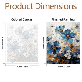 JATOK Paint by Numbers Kits for Adults, Painting Kits for Beginners On Clear Symbols Colored Canvas, Easy DIY Acrylic Pigment Drawing Paintwork for Home Wall Decor, 16x20 in Frameless, Flower