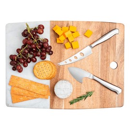 Acacia & Marble Cheese Board 3 piece Set CoreHome