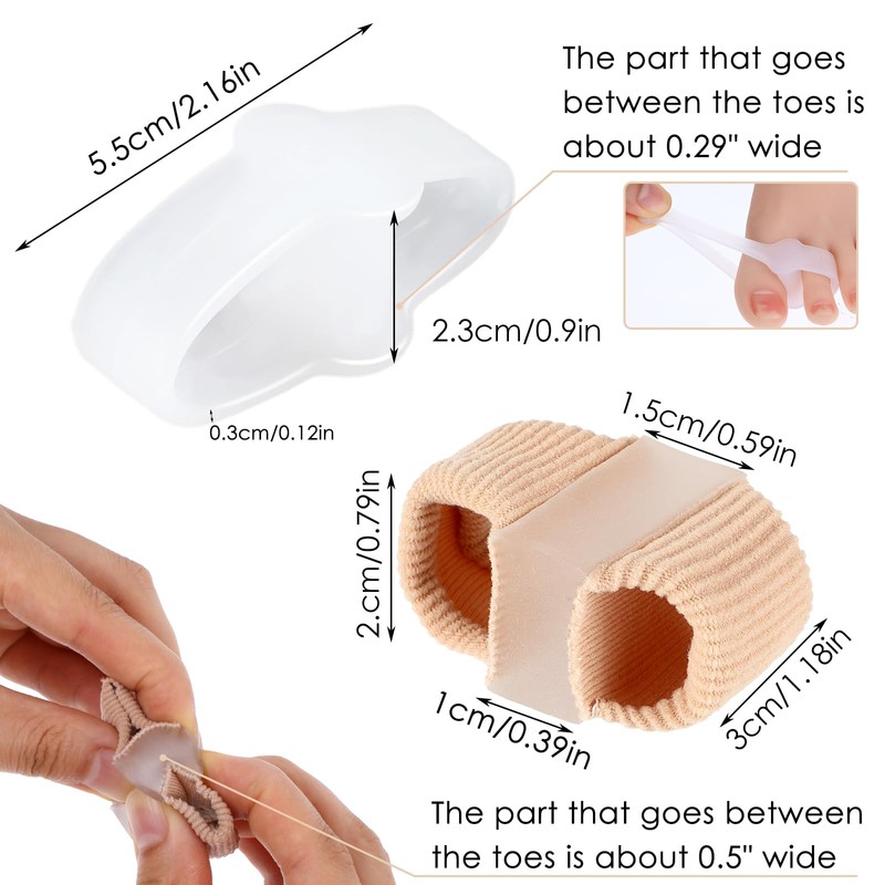 2pcs Toe Separators Bunion Corrector with 2 Loops Big Toe