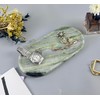 Green Marble Vanity Tray 9.8", Natural Stone Organizer for Bathroom