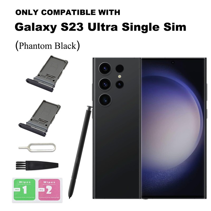 2PCS for Galaxy S23 Ultra Single SIM Card Tray Replacement,