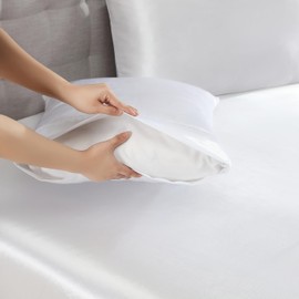 Beatrice Home Fashions 100% Luxury Satin Polyester Sheet Set, King, White