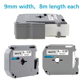 Greateam PT-M95 PT-65 PT-70 P Touch M Tape 9mm 0.35" Compatible with Brother Label Tape M-K221 M221 MK221 mk-221s for Brother Label Maker PT-80 PT-90 PT-70BM PT-85 PT-45 , 3/8inch, 4-Pack