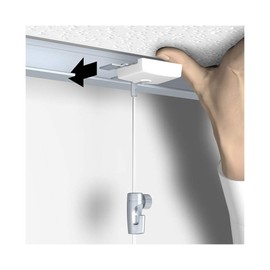 Art & More Picture Hanger Especially for Suspended Ceilings / System Ceilings with Perlon Rope (Transparent, 2 m) and Metal Picture Hook, Maximum Load 5 kg