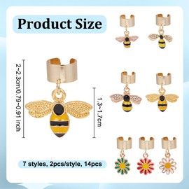 OLYCRAFT 14pcs 7 Styles Bee Stethoscope Charms 0.5~0.7 Inch Daisy Stethoscopes Tag Alloy Pendant ID Name Tag Charm Stethoscope Charms Stethoscopes Accessories for Doctor Nurse Medical Assistant