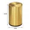 2.4 Gallon Brushed Gold Bathroom Trash Can with Swing Lid,Stainess