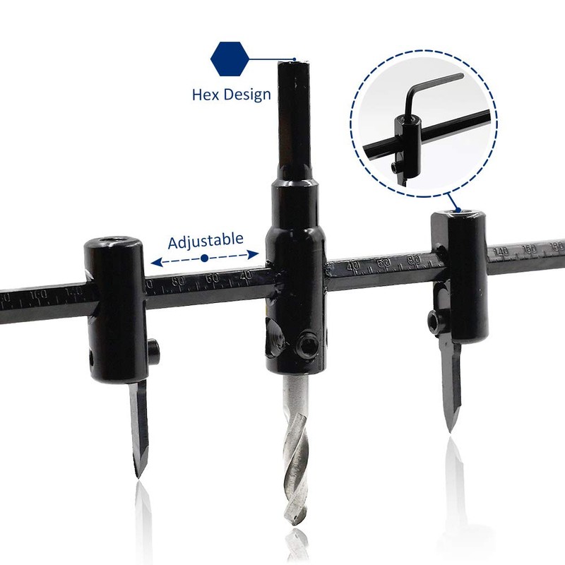 Luomorgo 1 3/16" to 12" Adjustable Hole Saw Circle Cutter