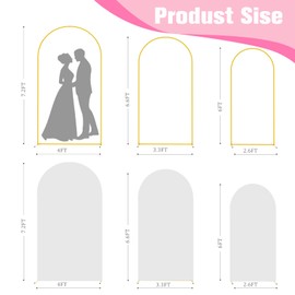 Bazen Wedding Arch Backdrop Stand 7.2FT, 6.6FT Set of 2 Metal Arch Backdrop Stand with White Arch Cover for Birthday Party Wedding Ceremony Bridal Baby Shower Banquet Party Event Decor