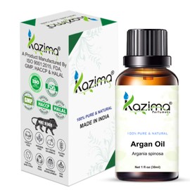 KAZIMA Argan Moroccan Cold Pressed Carrier Oil- 100% Pure Natural & Undiluted Used for Face, Skin, Body Massage, Nails, Hair Growth, Beard Growth, & Moisturizer (30ML)