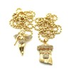 NYFASHION101 Jesus Face & Cherub Micro Pendant Set w/ 3mm