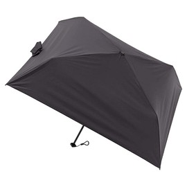 Moonbat Masu Men's Parasol, Square Folding Umbrella, Solid Color, 19.7 inches (50 cm) (Ultra Lightweight, Ultra Slim), solid/black