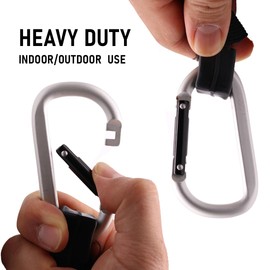 BoxerTool 16inch Heavy Duty Carabiner EPDM Strap – 2 Pack – Black Bungee and Protective Nylon Sleeve – Outdoor Bungee Cord Set