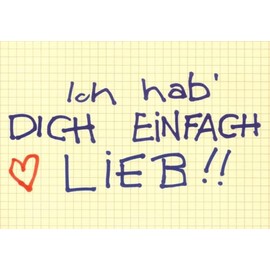 Tushita Postcard "Ich hab dich einfach lieb" (German Language)