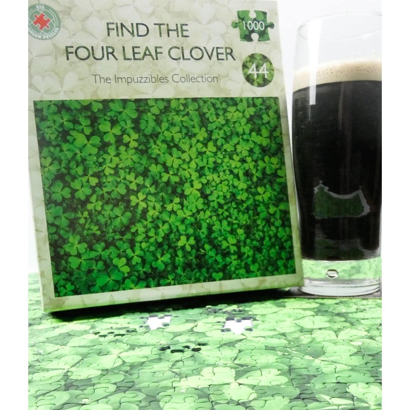 1000 Piece Jigsaw Puzzle with Four Leaf Clover - Impossible