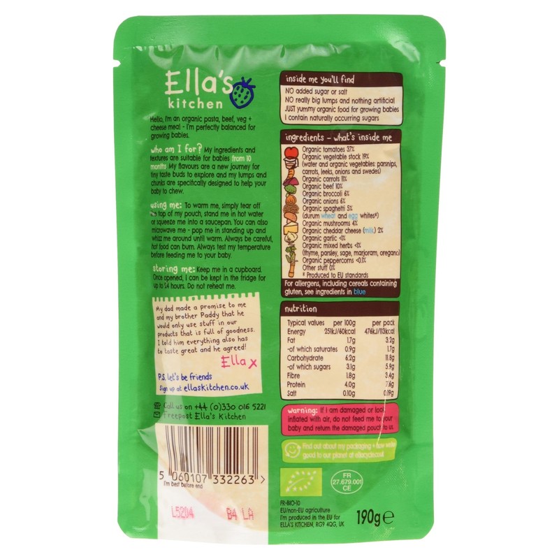 Ella's Kitchen Stage 3 from 10 Months Organic Spaghetti Bolognese