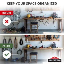 X-Protector Storage Straps - 3 PCS Pack - Heavy-Duty Extension Cord Holder Organizer for Garage Organization - Premium Cord Organizer for Work Van Accessories and Garage Accessories (10-17")