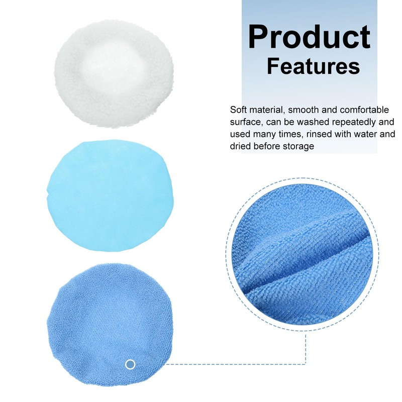sourcing map 20pcs Car Polisher Bonnet Buffing Pad Set Micro-Fiber