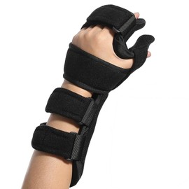 Resting Hand Splint with Finger Separators - Hand Brace for Finger Contractures - Night Immobilizer Support for Carpal Tunnel Wrist Pain (Large, Left)
