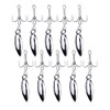 Willow Blade Fishing Lures Set, 10 Pcs Bladed Treble Hooks