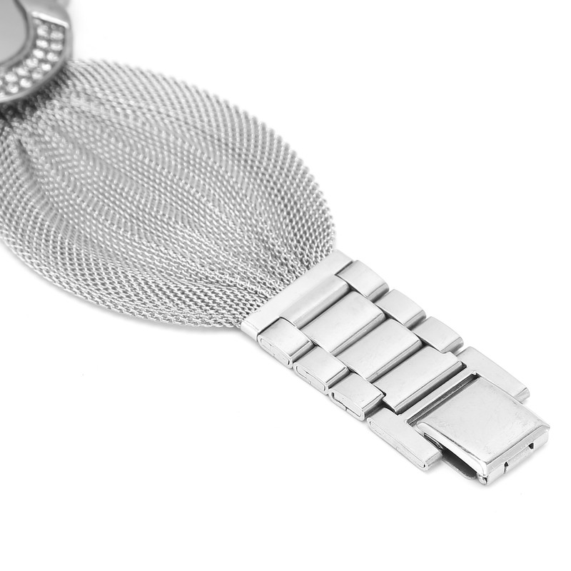 Flower Shape Dial Women Watch Wide Mesh Belt Quartz Elegant