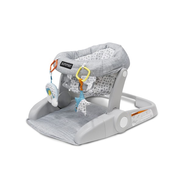 Summer Infant Learn-to-Sit 2-Position Floor Seat (Heather Gray) – Sit Baby Up in This Adjustable Baby Activity Seat Appropriate for Ages 4-12 Months – Includes Toys, Funfetti Neutral