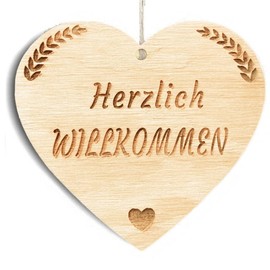 Family Heart Heart Welcome Sign Wooden Heart Sign Wooden Sign 10 x 10 cm Gift for the Family Saying Gift Wooden Gift A Gift for the Family