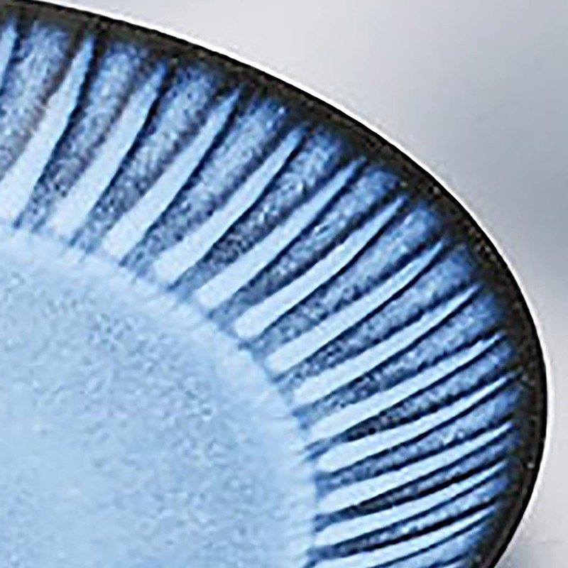 Hasami Ware 391163 Risa Emon Kiln Blue Carved Fruit Plate