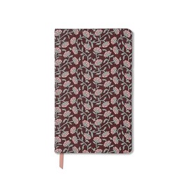 DesignWorks Ink 5.125" x 8.25" Bound Journal Notebook with 256 Lined Pages and Ribbon Marker for Work, Writing, Journaling, Burgundy Vintage Floral