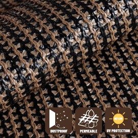 SUNNY GUARD Privacy Screen Fence 8' x 72' Brown Heavy Duty Dustproof Denoise Fencing Mesh Fabric Shade Net Cover for Outdoor Wall Garden Yard Pool Deck(Customized)