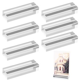 7 Pcs Acrylic Sign Holders, Acrylic Card Stands, Clear Acrylic Place Card Holders, Table Sign Display Holder Stand, Table Number Holders for Weddings Party Table Menu Sign Postcard Picture Holders